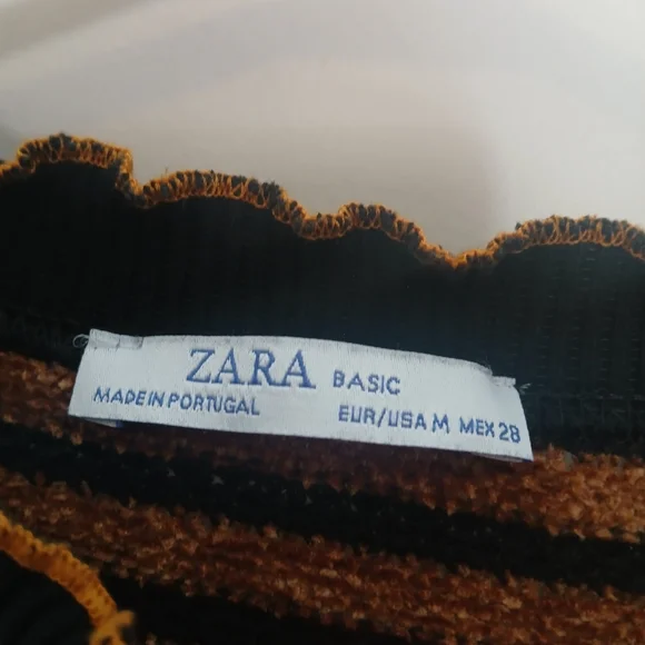 Zara Striped Black and Brown Sweater - Picture 3 of 4